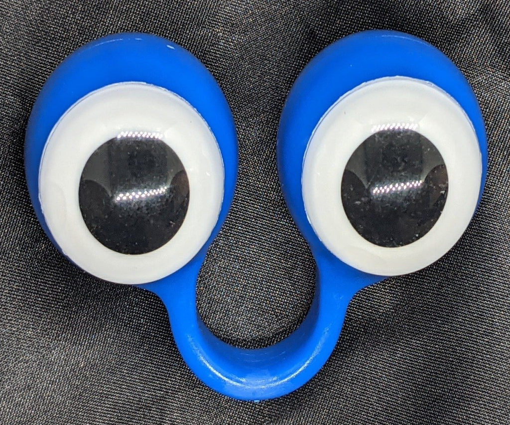 Dark Blue pair of Peepers Puppets with White Eyes.