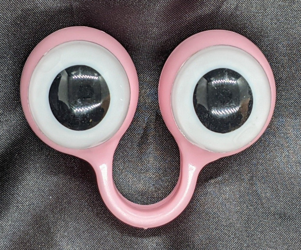 Pastel Pink pair of Peepers Puppets with White Eyes.